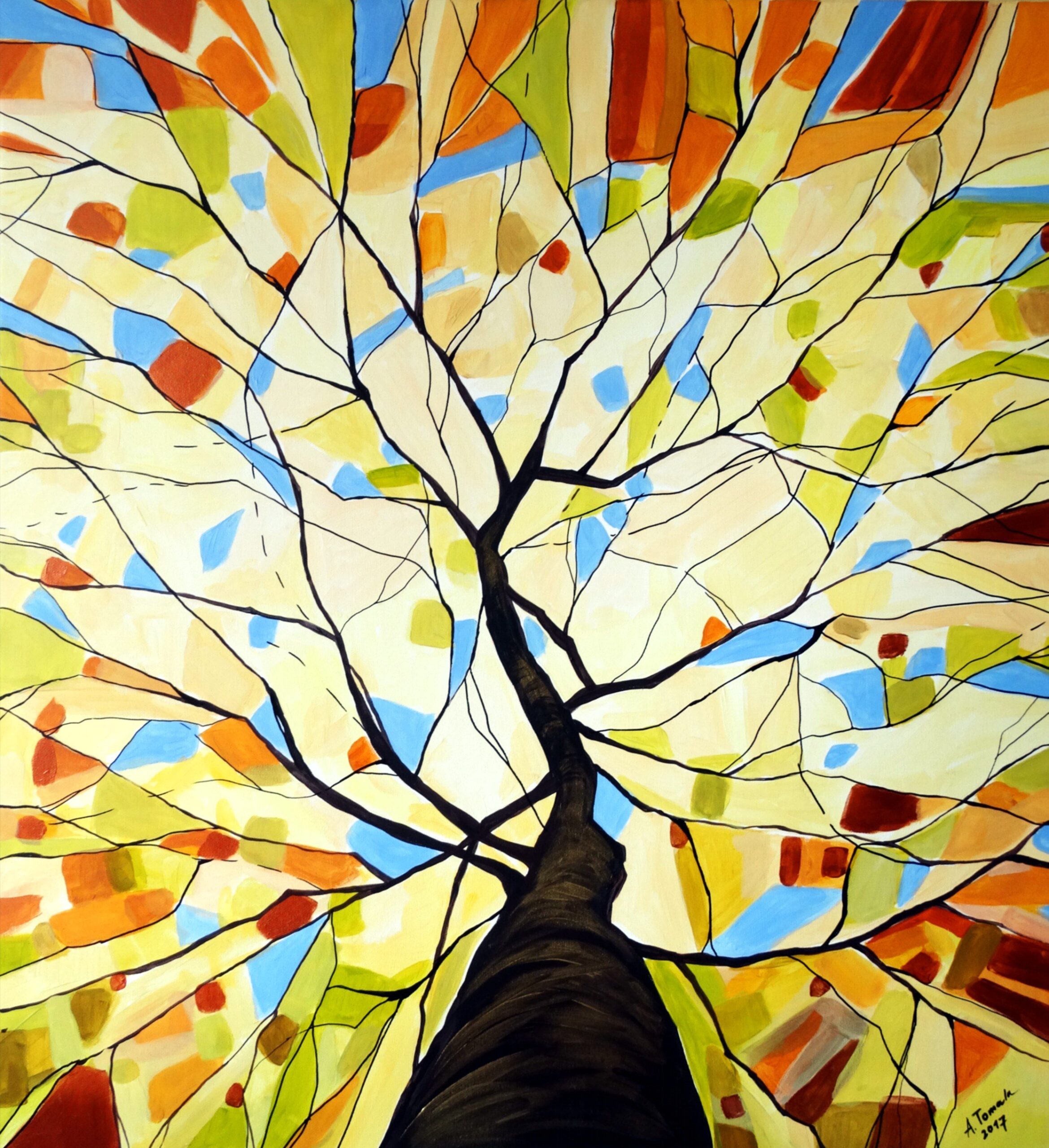 Drzewo 05- akryl na płótnie 73 x 65 cm 2017
