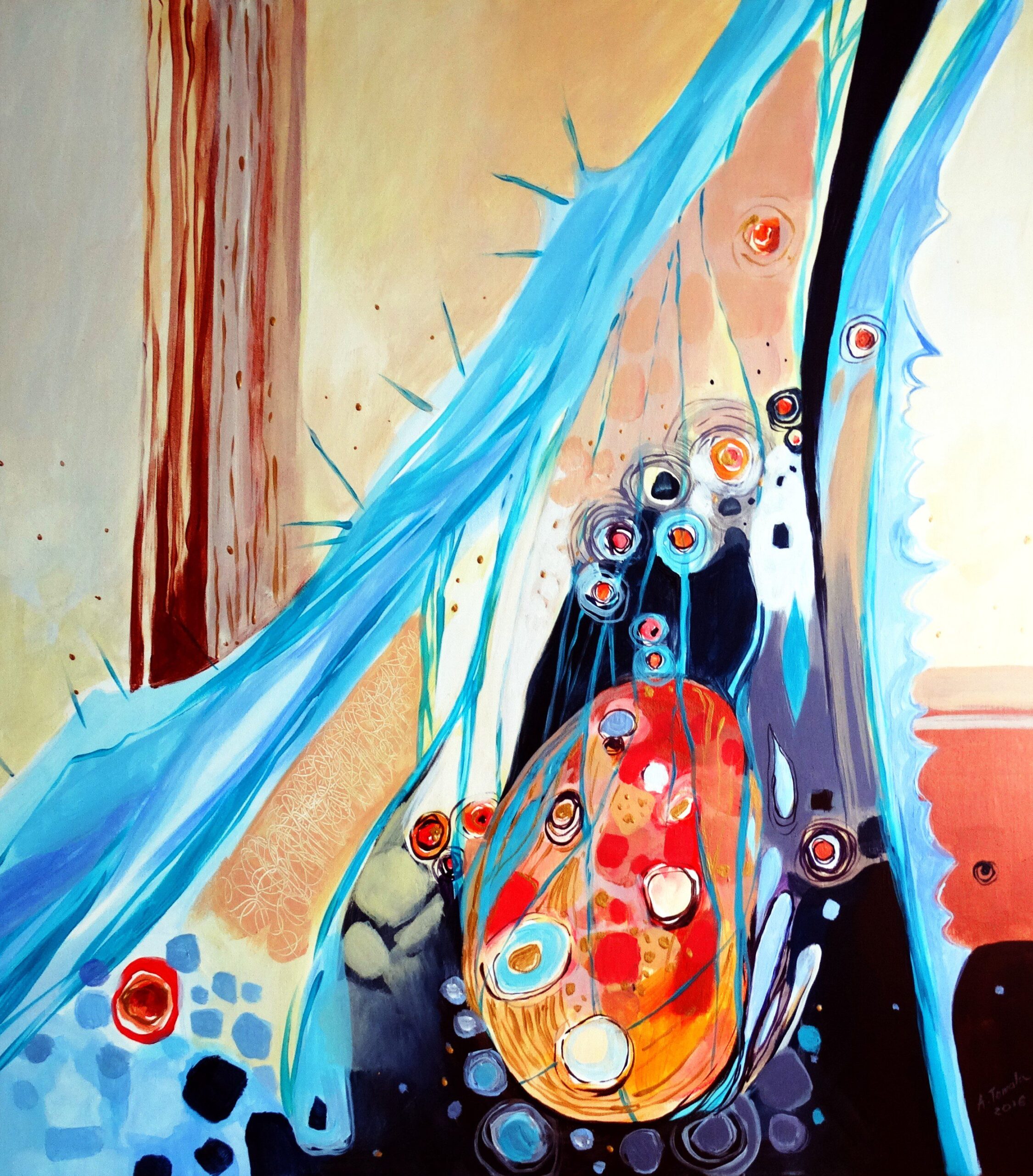 Mikroświat 10- akryl na płótnie 73 x 65 cm 2016