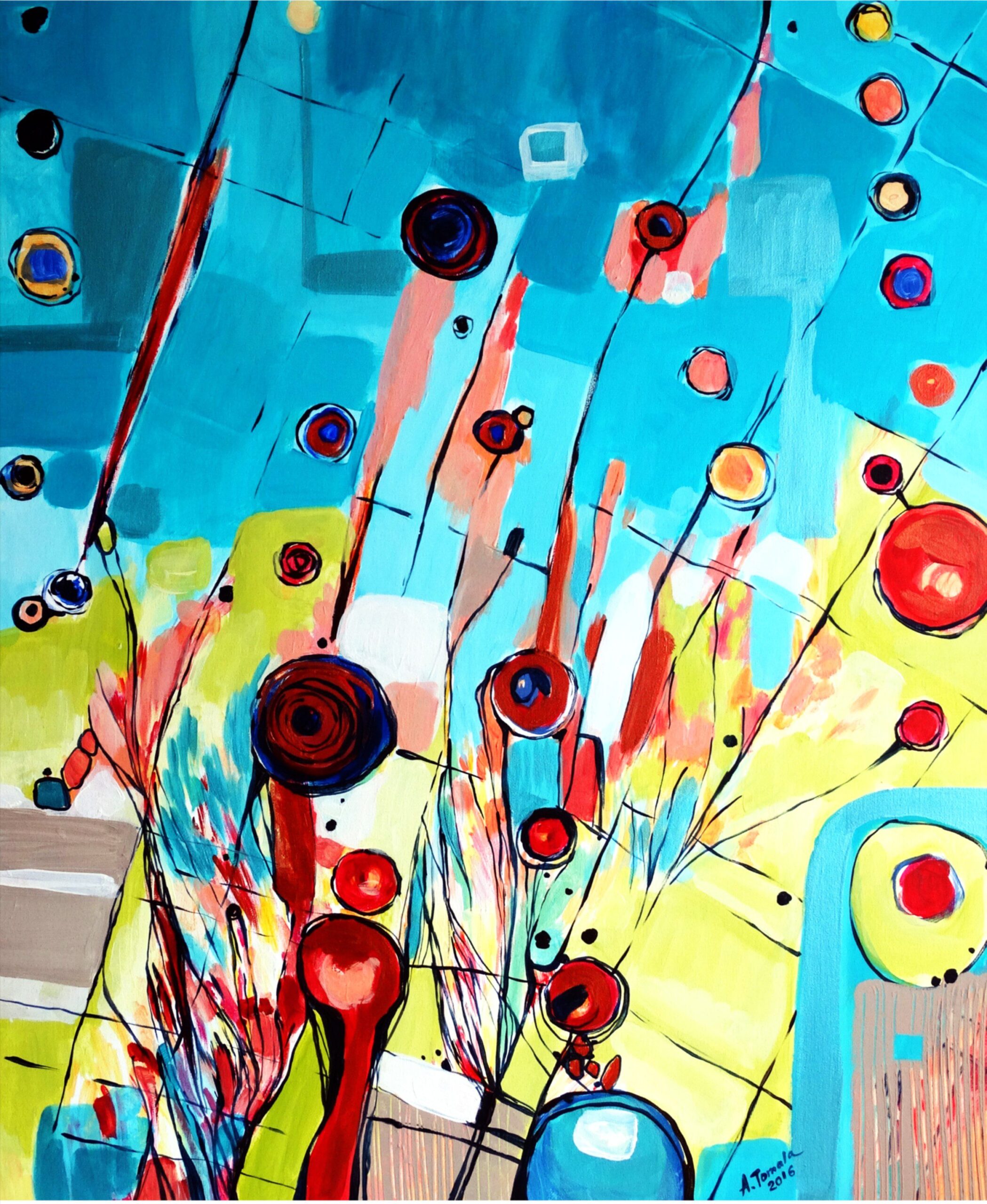 Mikroświat 14 - akryl na płótnie 73 x 60 cm 2015