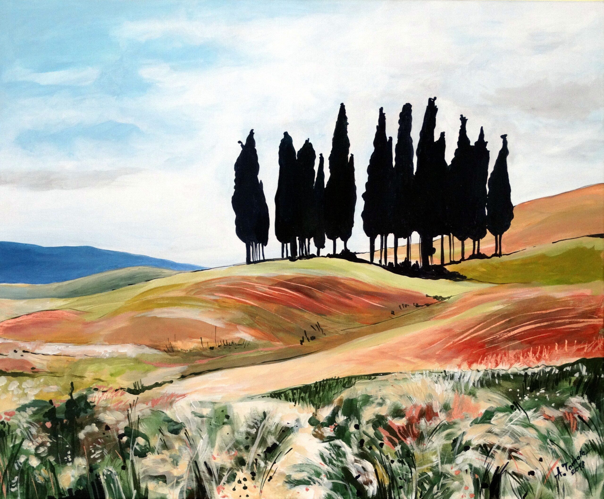 Pejzaż 06- akryl na płótnie 73 x 60 cm 2018