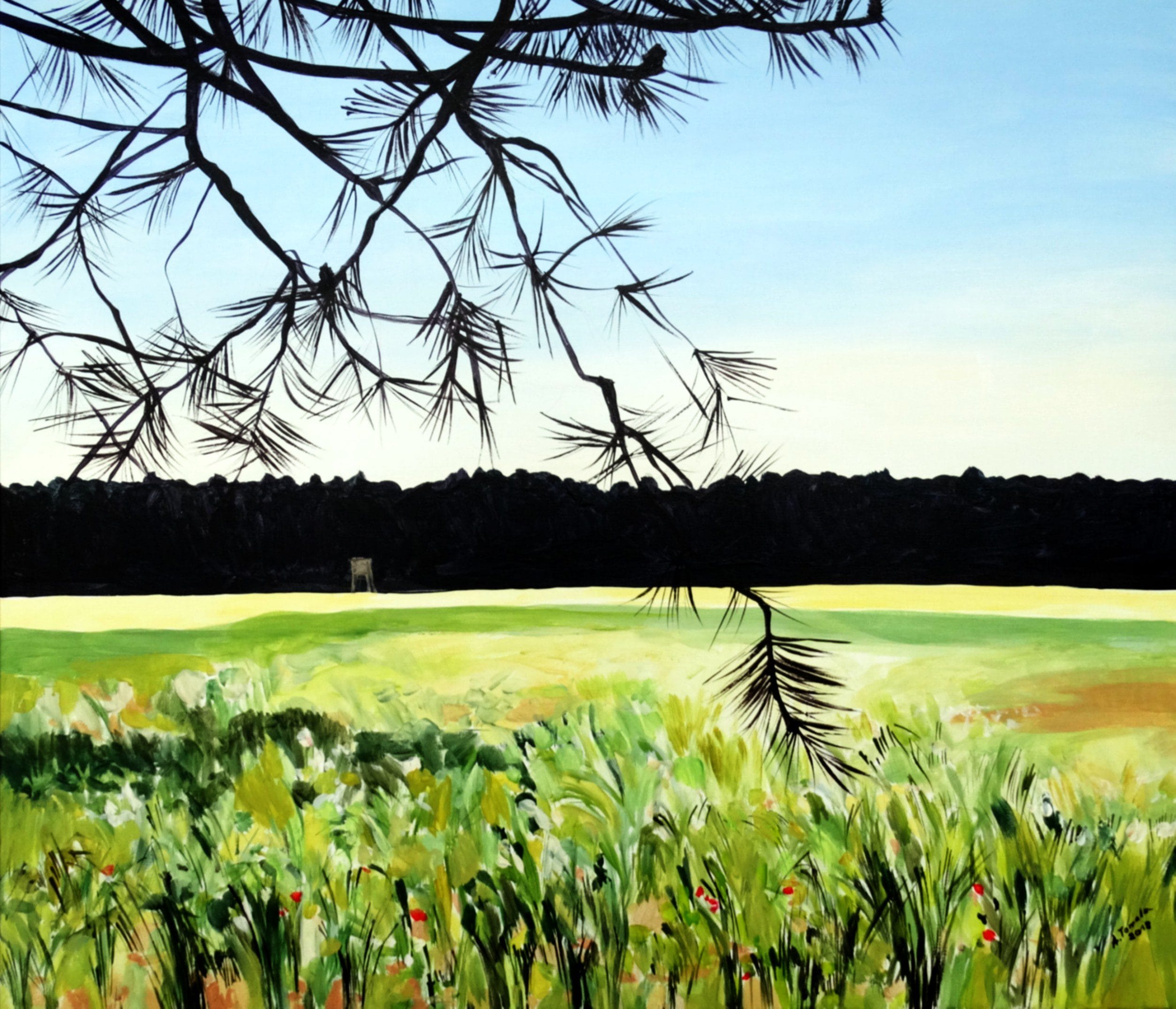 Pejzaż 07- akryl na płótnie 73 x 65 cm 2018